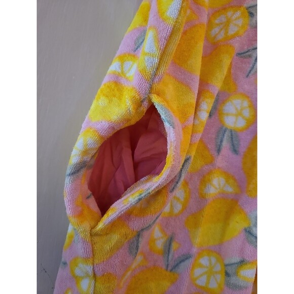 Lands' End Girls Size Extra Large XL 12-14 Swim Beach Towel Hood Cover Up Lemons - Picture 5 of 7